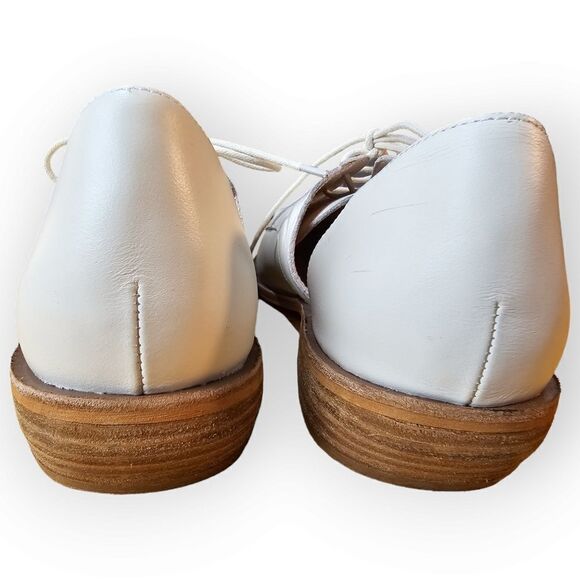42 Gold White Bone Lace Up Loafers 9.5 - Picture 7 of 13